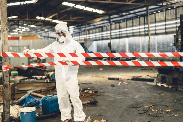 Professional Sewage Cleanup technician working in Grantham, NH